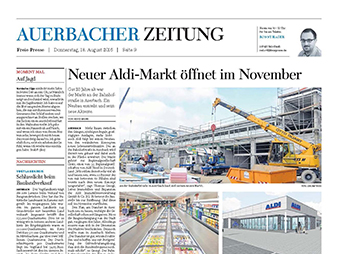 2016-08-18 Auerbacher Zeitung, Vorschau, Presse 339 x 254 px