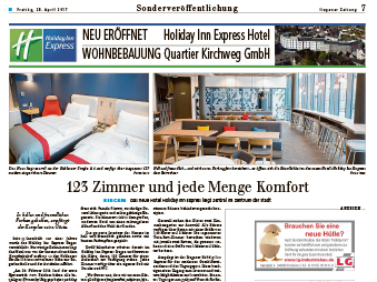 2017-04-28 Siegener Zeitung, Baukollektiv Holiday Inn, Wohnanlage 339 x 254 px